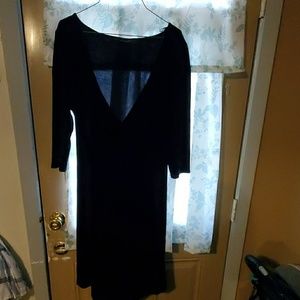 Black faux wrap around dress